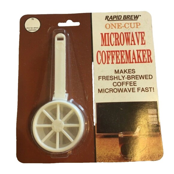 Vintage 1991 TOPS Rapid Brew One Cup Microwave Coffee Maker Model 47-333 Package - Picture 1 of 3